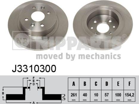 Nipparts J3310300 - Тормозной диск autospares.lv