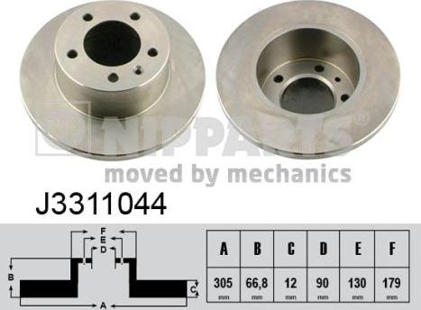 Nipparts J3311044 - Тормозной диск autospares.lv