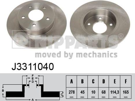 Nipparts J3311040 - Тормозной диск autospares.lv