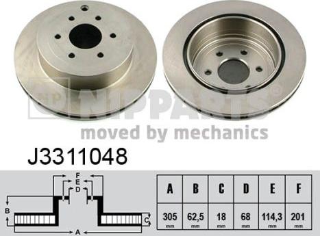 Nipparts J3311048 - Тормозной диск autospares.lv