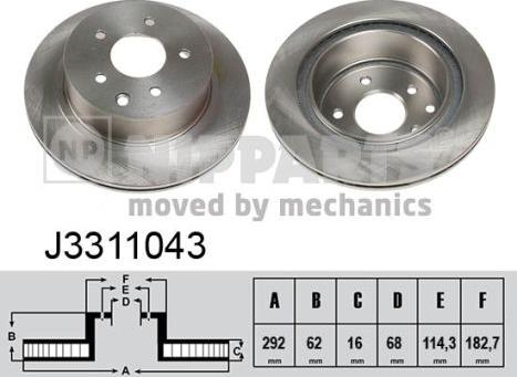 Nipparts J3311043 - Тормозной диск autospares.lv