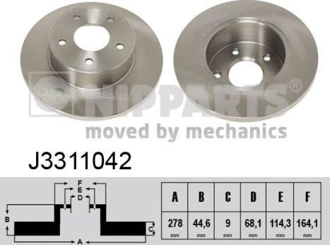 Nipparts J3311042 - Тормозной диск autospares.lv