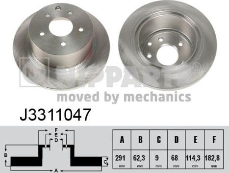 Nipparts J3311047 - Тормозной диск autospares.lv