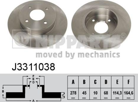 Nipparts J3311038 - Тормозной диск autospares.lv