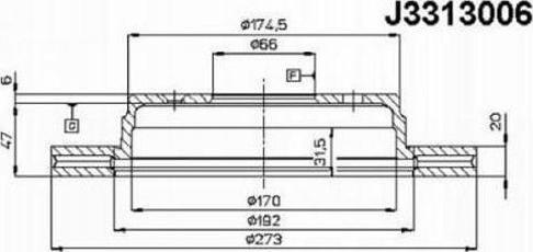 Nipparts J3313006 - Тормозной диск autospares.lv