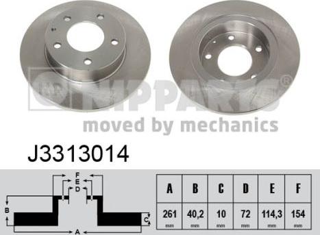 Nipparts J3313014 - Тормозной диск autospares.lv