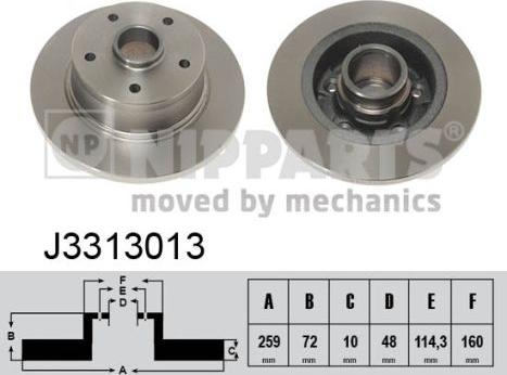 Nipparts J3313013 - Тормозной диск autospares.lv