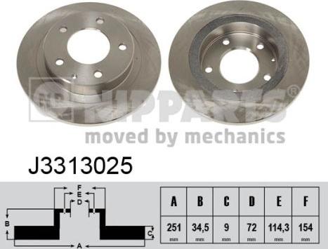 Nipparts J3313025 - Тормозной диск autospares.lv