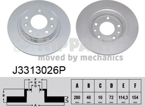 Nipparts J3313026P - Тормозной диск autospares.lv