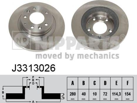 Nipparts J3313026 - Тормозной диск autospares.lv