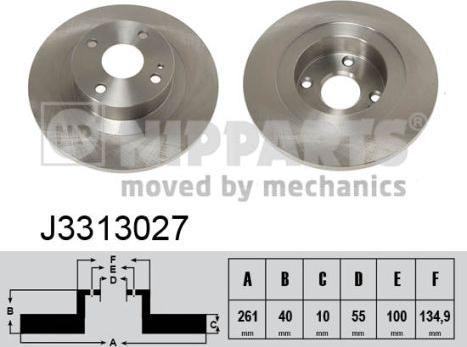 Nipparts J3313027 - Тормозной диск autospares.lv