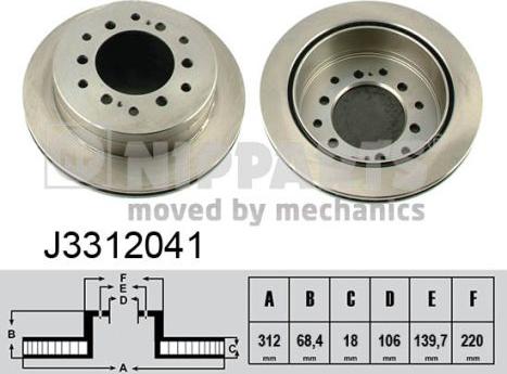 Nipparts J3312041 - Тормозной диск autospares.lv