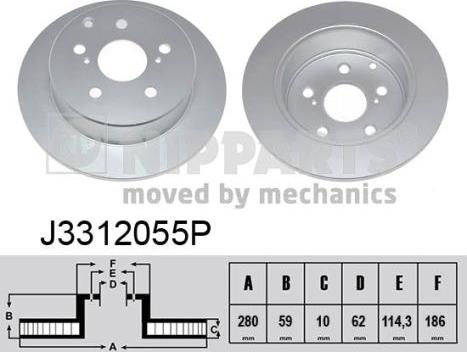 Nipparts J3312055P - Тормозной диск autospares.lv