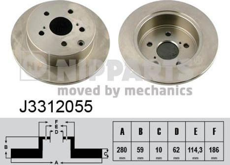 Nipparts J3312055 - Тормозной диск autospares.lv