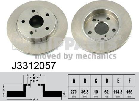 Nipparts J3312057 - Тормозной диск autospares.lv