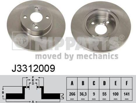 Nipparts J3312009 - Тормозной диск autospares.lv