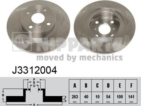 Nipparts J3312004 - Тормозной диск autospares.lv