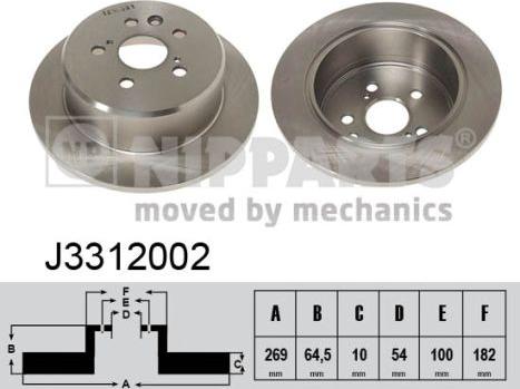 Nipparts J3312002 - Тормозной диск autospares.lv