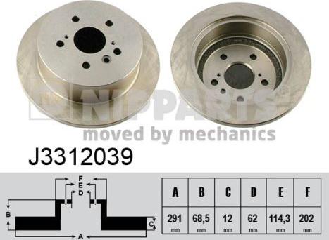 Nipparts J3312039 - Тормозной диск autospares.lv