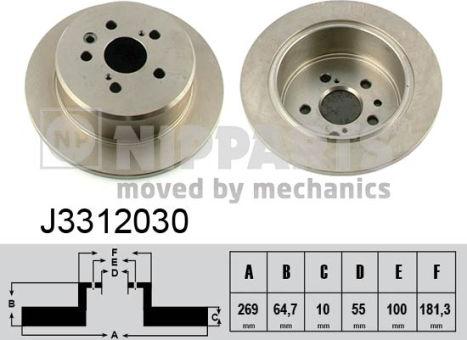 Nipparts J3312030 - Тормозной диск autospares.lv