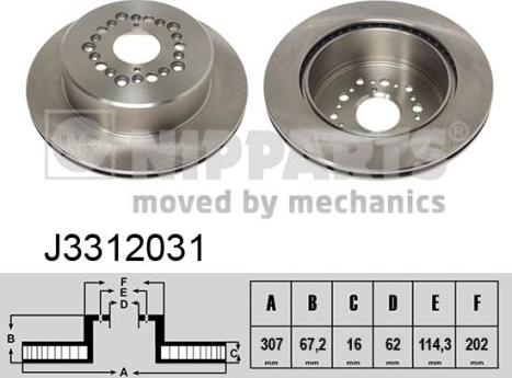 Nipparts J3312031 - Тормозной диск autospares.lv