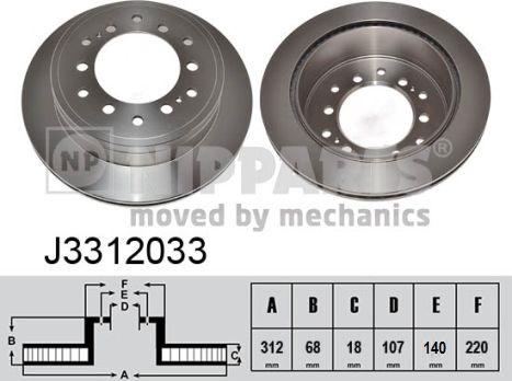 Nipparts J3312033 - Тормозной диск autospares.lv