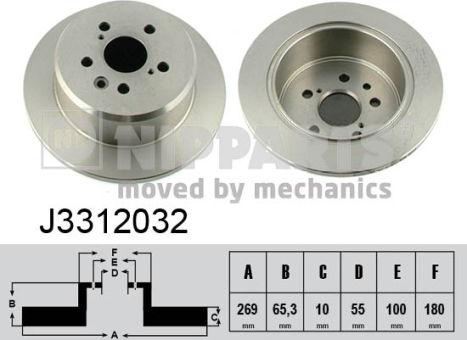 Nipparts J3312032 - Тормозной диск autospares.lv