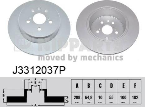 Nipparts J3312037P - Тормозной диск autospares.lv