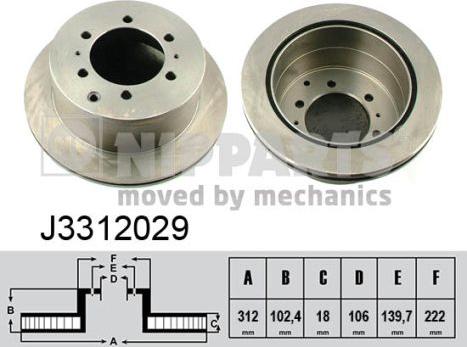 Nipparts J3312029 - Тормозной диск autospares.lv