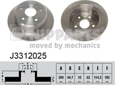 Nipparts J3312025 - Тормозной диск autospares.lv