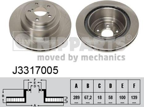 Nipparts J3317005 - Тормозной диск autospares.lv