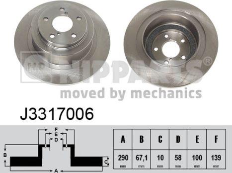 Nipparts J3317006 - Тормозной диск autospares.lv