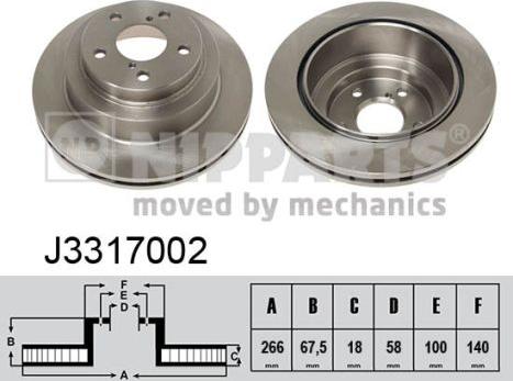 Nipparts J3317002 - Тормозной диск autospares.lv