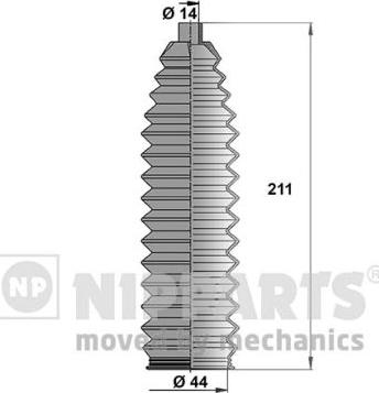 Nipparts J2846009 - Комплект пыльника, рулевое управление autospares.lv