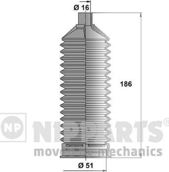 Nipparts J2840506 - Комплект пыльника, рулевое управление autospares.lv