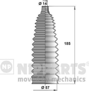 Nipparts J2842019 - Комплект пыльника, рулевое управление autospares.lv