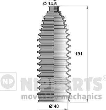 Nipparts J2851008 - Комплект пыльника, рулевое управление autospares.lv