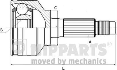 Nipparts J2824006 - Шарнирный комплект, ШРУС, приводной вал autospares.lv