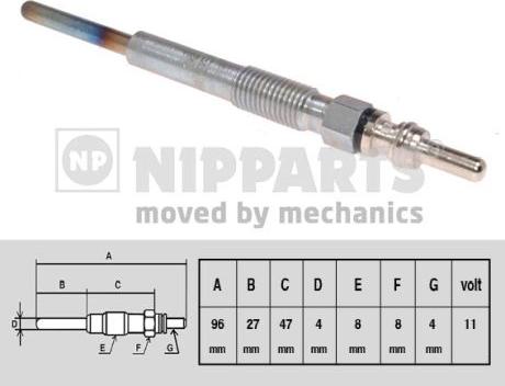 Nipparts N5715020 - Свеча накаливания autospares.lv