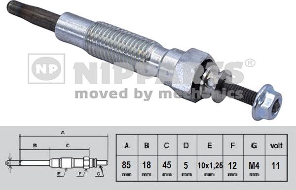 Nipparts N5715021 - Свеча накаливания autospares.lv