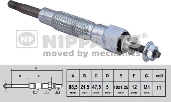 Nipparts N5715022 - Свеча накаливания autospares.lv