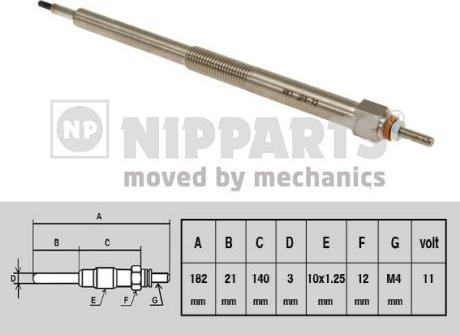 Nipparts N5711034 - Свеча накаливания autospares.lv