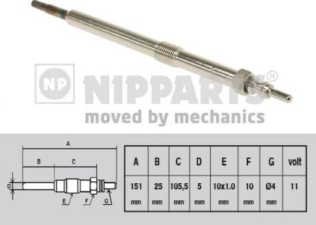 Nipparts N5711031 - Свеча накаливания autospares.lv