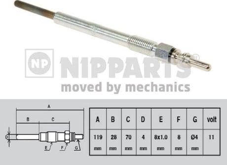 Nipparts N5718001 - Свеча накаливания autospares.lv