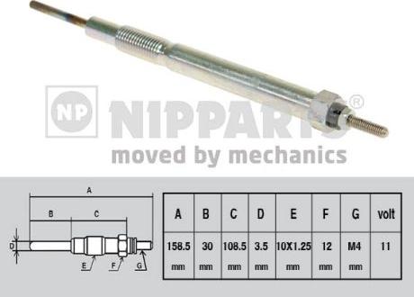 Nipparts N5713012 - Свеча накаливания autospares.lv