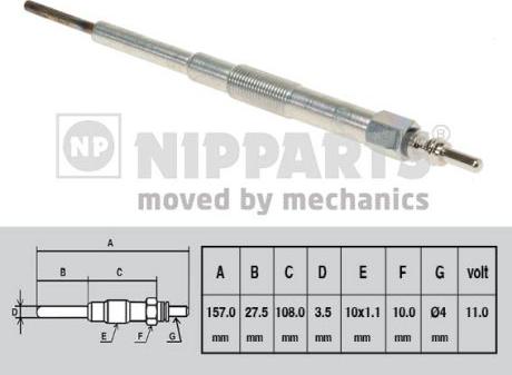 Nipparts N5717000 - Свеча накаливания autospares.lv