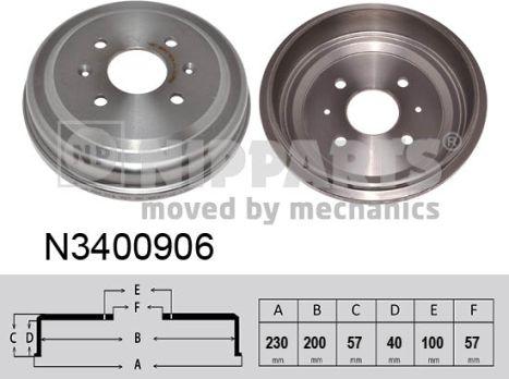 Nipparts N3400906 - Тормозной барабан autospares.lv