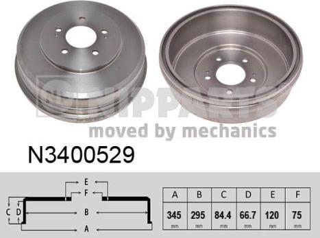 Nipparts N3400529 - Тормозной барабан autospares.lv