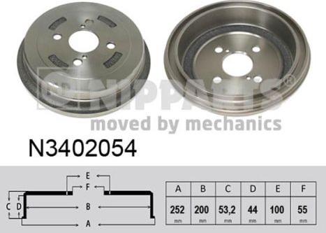 Nipparts N3402054 - Тормозной барабан autospares.lv