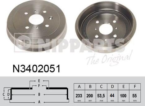 Nipparts N3402051 - Тормозной барабан autospares.lv